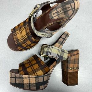 See By Chloe plaid platform pumps